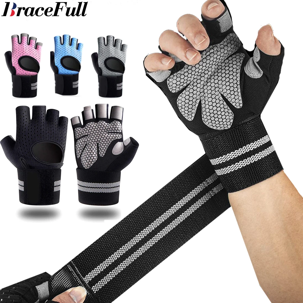 Crossfit Training Gear - 1 Paar Halbfinger-Fitness handschuhe mit Handgelenk